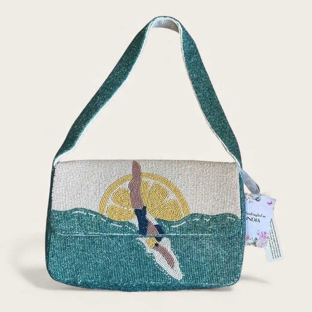 Handcrafted in India NWT Beaded Shoulder Bag Diver Swim Sun Viral TJ Maxx - Picture 14 of 14